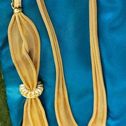 Antique Vintage Napier Gold Mesh set costume jewekey at its finest
