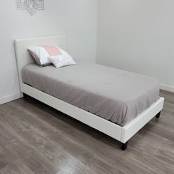 Brand New Twin Bed Frame with Mattress / Cama Twin con Colchón Nuevo a Estrenar … Fast 🚚