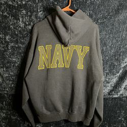 Navy and yellow vintage United States Navy hoodie