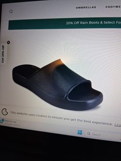 Totes Womens Ribbed Slide, Black Sz 8, NEW