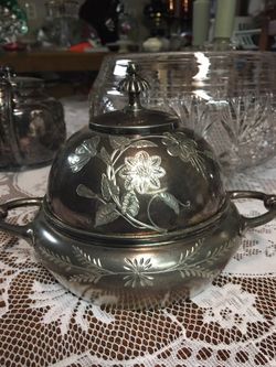 Quadruple Silverplate Antique Butter Holder