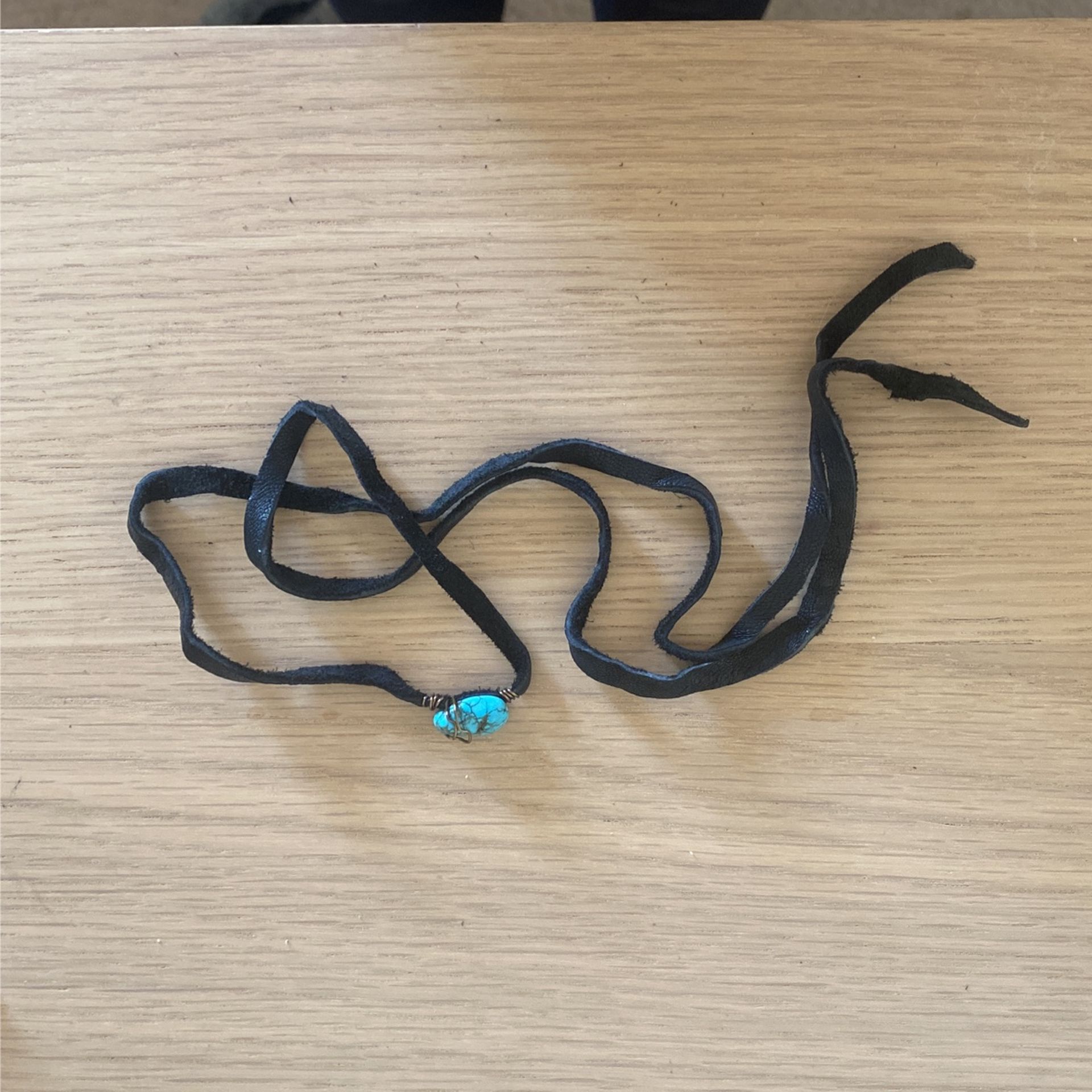 Turquoise And leather Wrap Around Bracelet Or Necklace