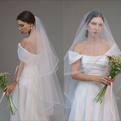 2 Tier 1 inch Wedding Veil