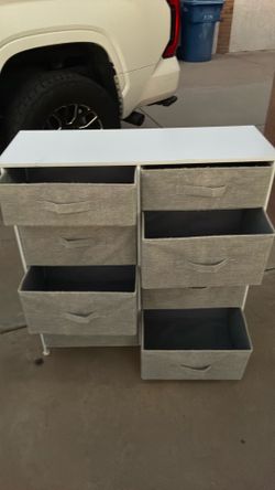 Pink and gray  fabric drawers dressers