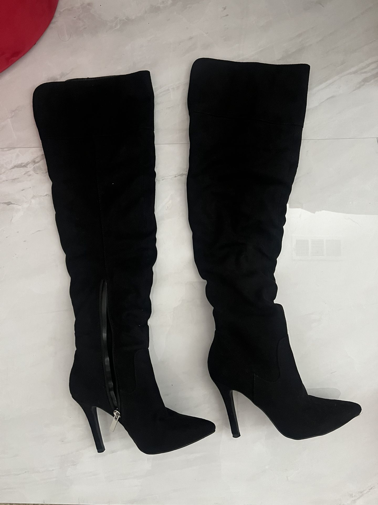 Forever 21 Black suede over the knee high boots