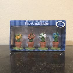 Place card holders set of 4 flowers plants