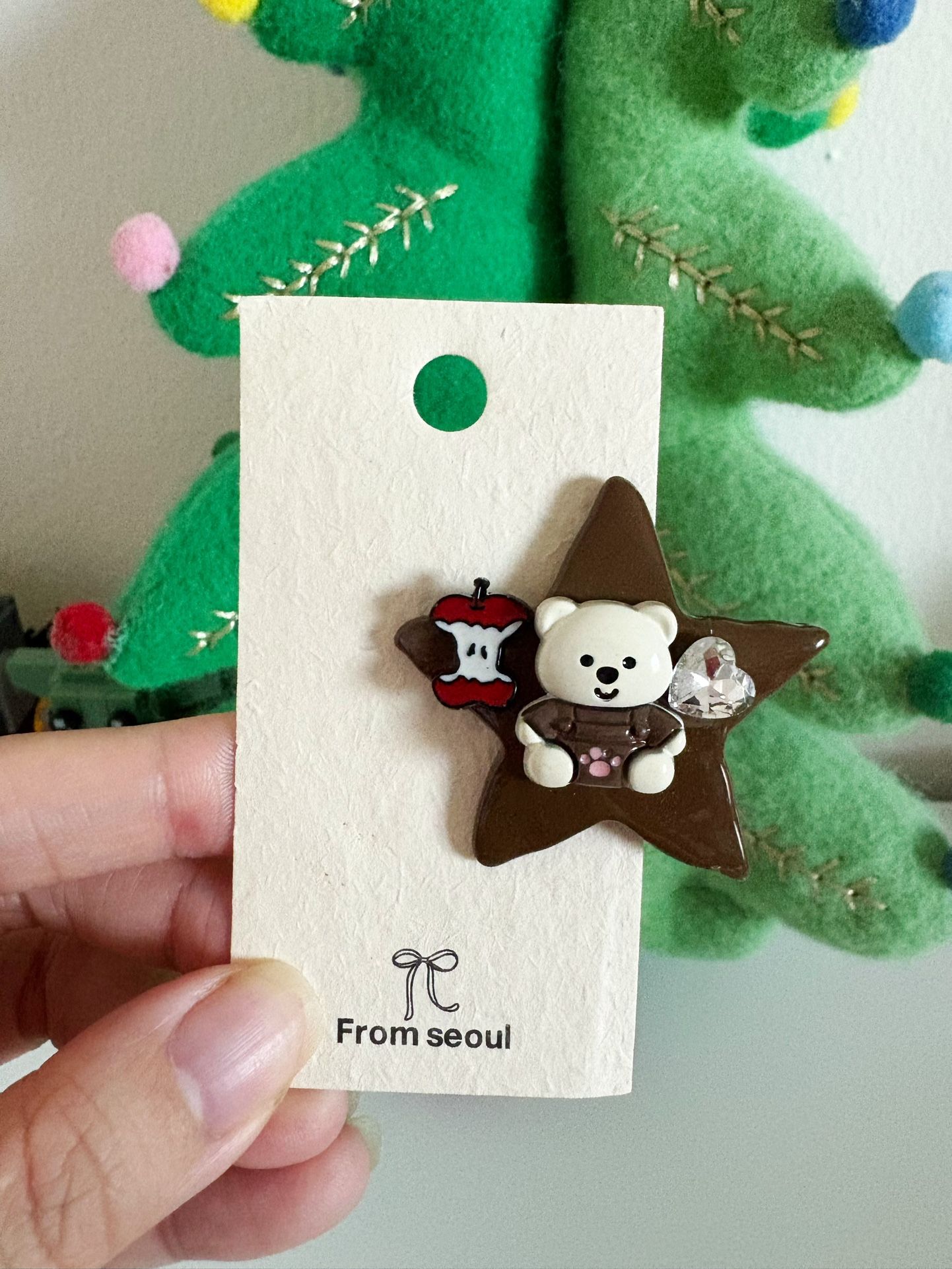 Star shape cute little bear hair clip