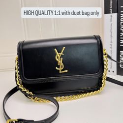 NEW BLACK AND GOLD Crossbody, Luxury Bag, With Dust Bag Protector 