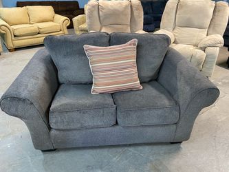 Nice Grey Fabric Loveseat Sofa (Delivery Available, See Details)