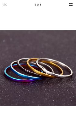 5pcs Multicolor Midi Rings