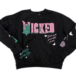 Wicked Musical Universal Studios Flip Sequin Graphic Sweatshirt size XS