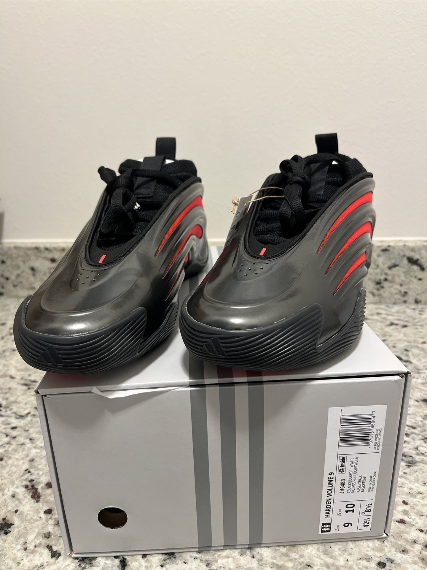 Adidas Harden Volume 9 Hellcat Size 9 Black Red Basketball Men’s (JH6483)