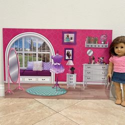 My Life As Reversible Background for 18-in American Girl Dolls School & Bedroom
