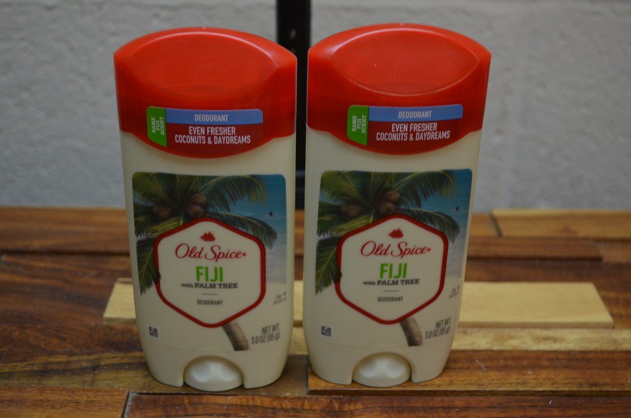 2 pack Old Spice Fiji with palm tree deodorant 3 oz each