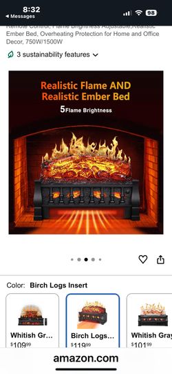 New In Box Electric Fireplace Flame And Log Heater  🔥 