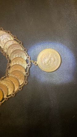 1930's & 1940's VINTAGE Mexican Coin Bracelet