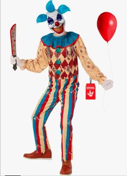 Size Large, Morph, Scary Clown Costume Kids, Halloween Costumes for Kids
Bold Stripe, Diamond Print, Turquoise Collar Detail Included, Perfect for Hal
