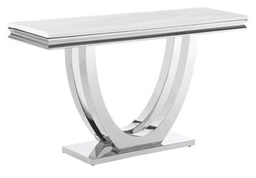 Adabella U-Base Rectangle Sofa Table White And Chrome