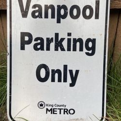 Metal Metro “Vanpool Parking Only" Sign