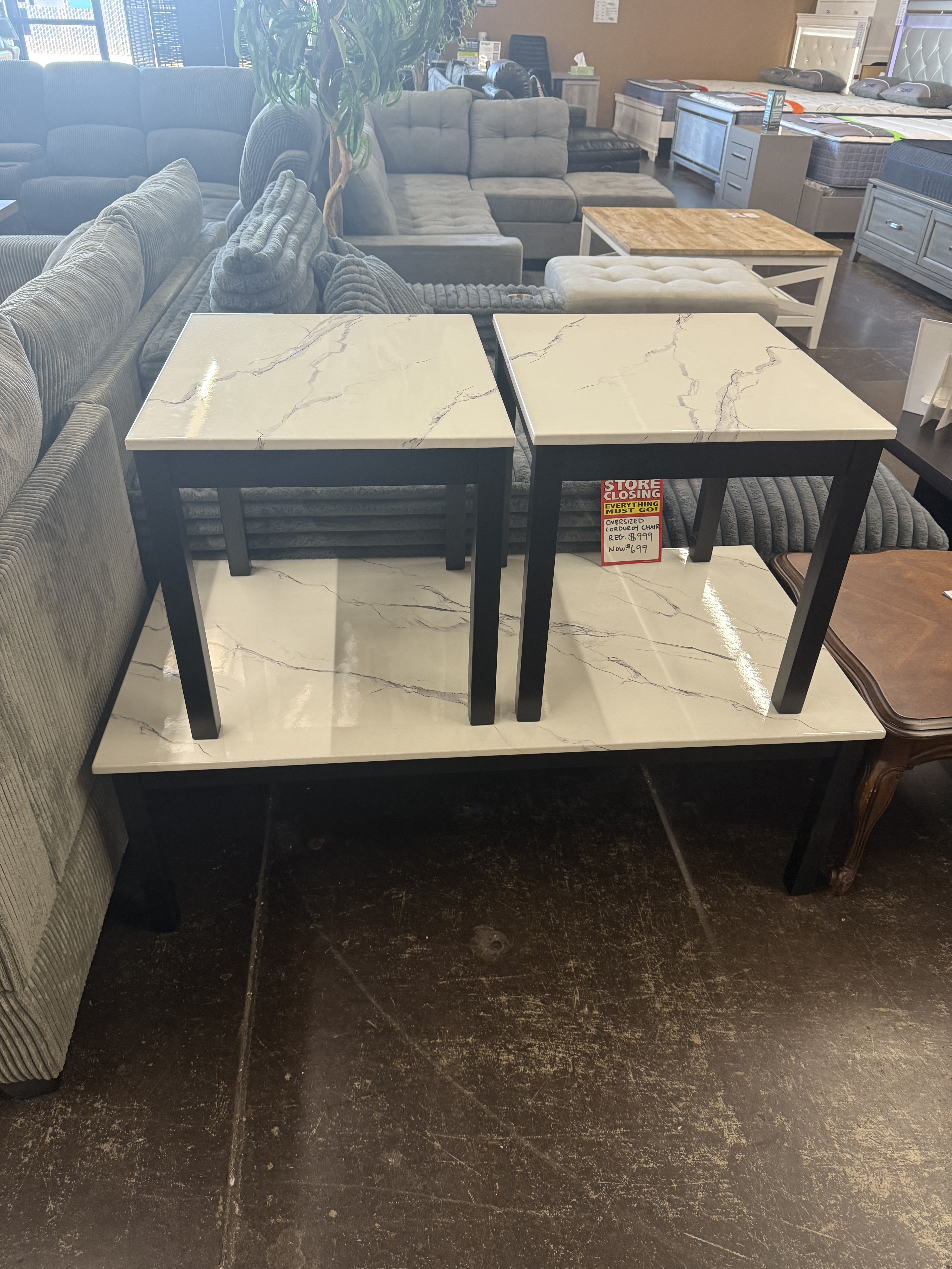 3-Piece Faux Marble Coffee Table Set