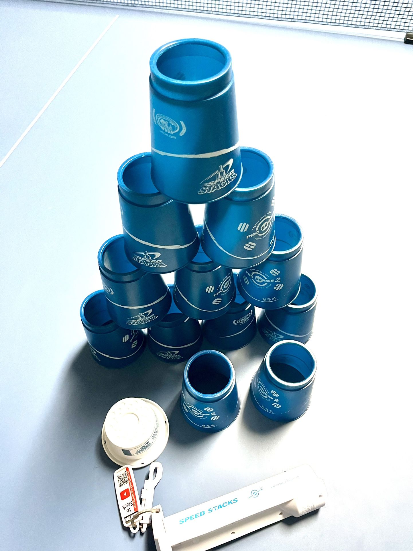 Speed Stacks | Official Sport Stacking Set, Blue - 12 cups and holding stem | Top grade materials, low friction | WSSA approved 12 specially designed