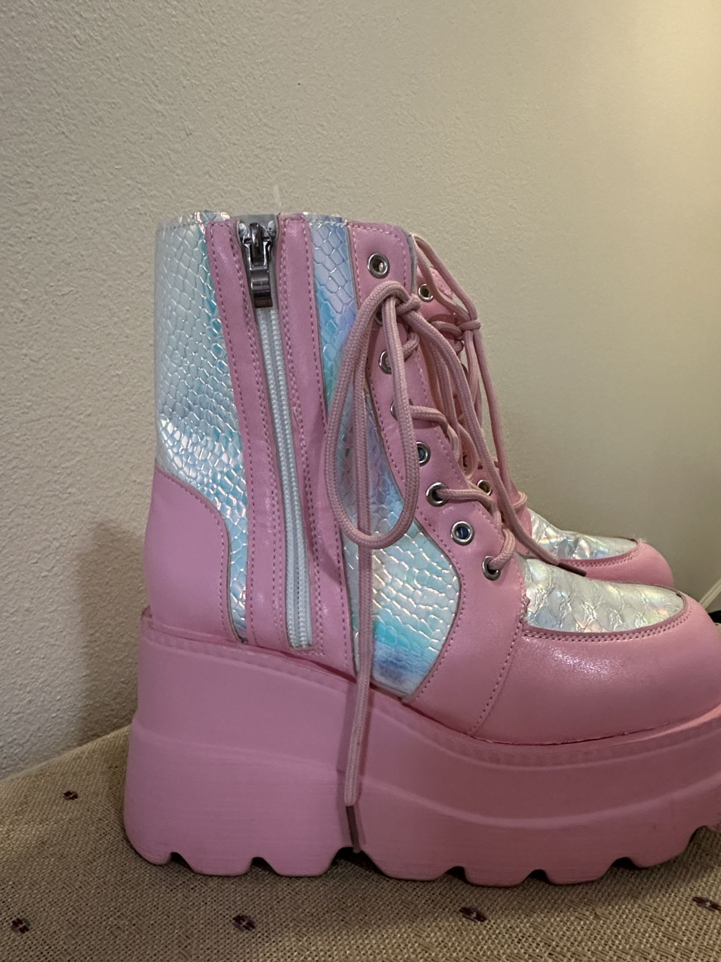 Pink Platform Boots