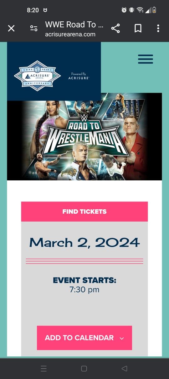 WWE Tonight Acrisure Arena