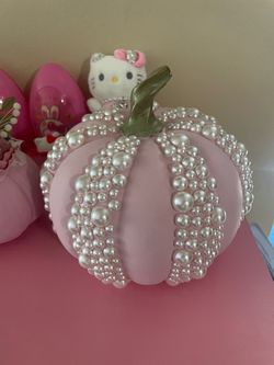 Pink Pearl Pumpkin Decor