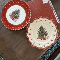 Christmas Tree Holiday  Cake and Cookie / Serving Plate Set 