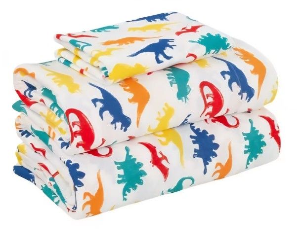 3 piece Your Zone Jersey Dino Sheet Set, Twin/Twin-XL, Multicolor,