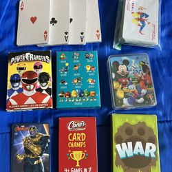 Lot PLAYING CARDS POWER RANGERS DISNEY MICKEY MOUSE M&M'S CHOCOLATE