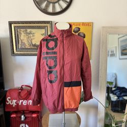 Adidas Maroon & Black Zip Up Jacket Large Womens Spellout