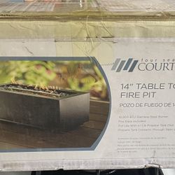 Rectangle Tabletop Natural gas Fire pit table