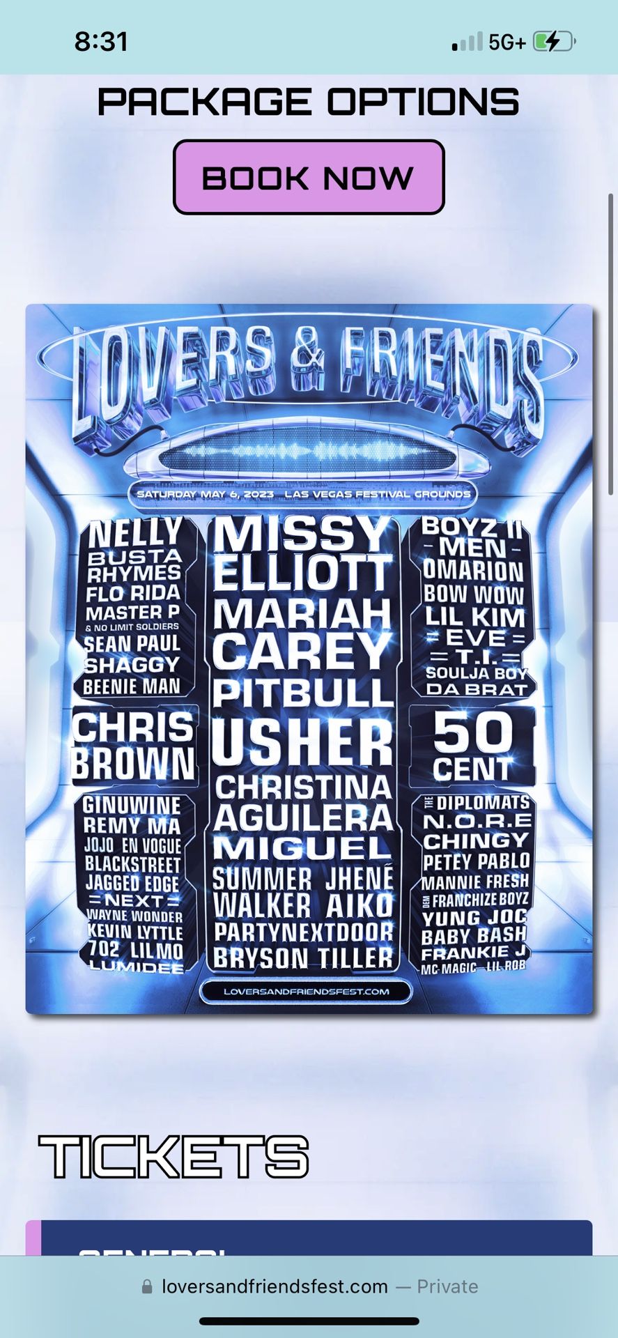 LOVERS AND FRIENDS TICKET
