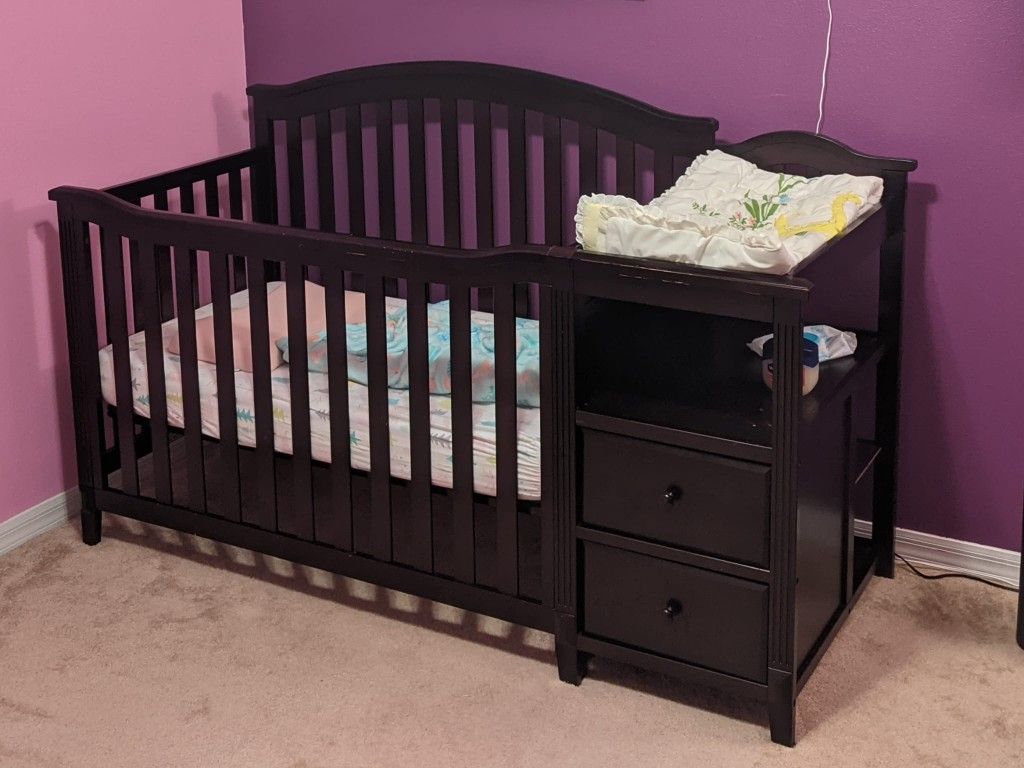 Wooden Crib w/ Changing Table
