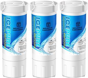 ICEPURE RWF5200A Water Filter Compatible for XWF (NOT Compatible for XWFE), WR17X30702, GE French Doors and Side-by-Side Refrigerators GDE25, GFE26, G