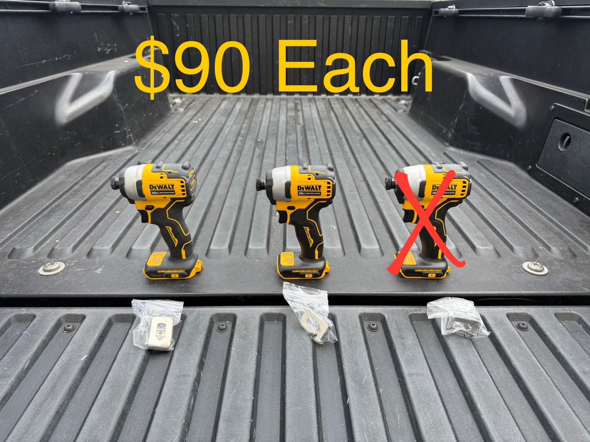 DEWALT ATOMIC 20V MAX Cordless Brushless Compact 1/4 in. Impact Driver (Tool Only) **2 Available, $90 Each**