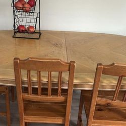 Wooden Dining Table with 6 Chairs