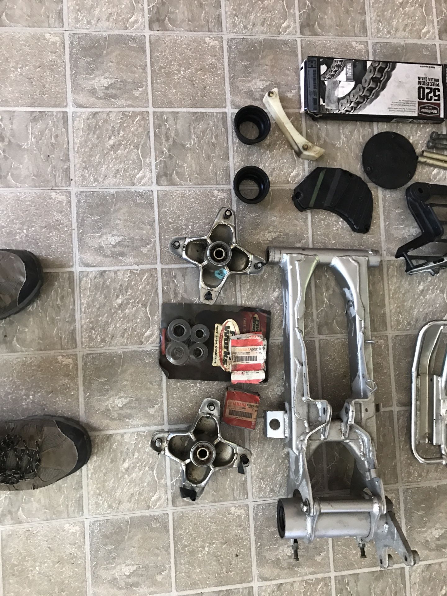 Banshee parts swing arm chrome front hubs chain left engine cover engine guard oil pump cover