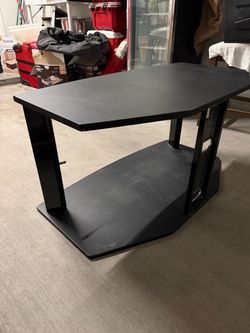 Black TV Stand with Lower Shelf