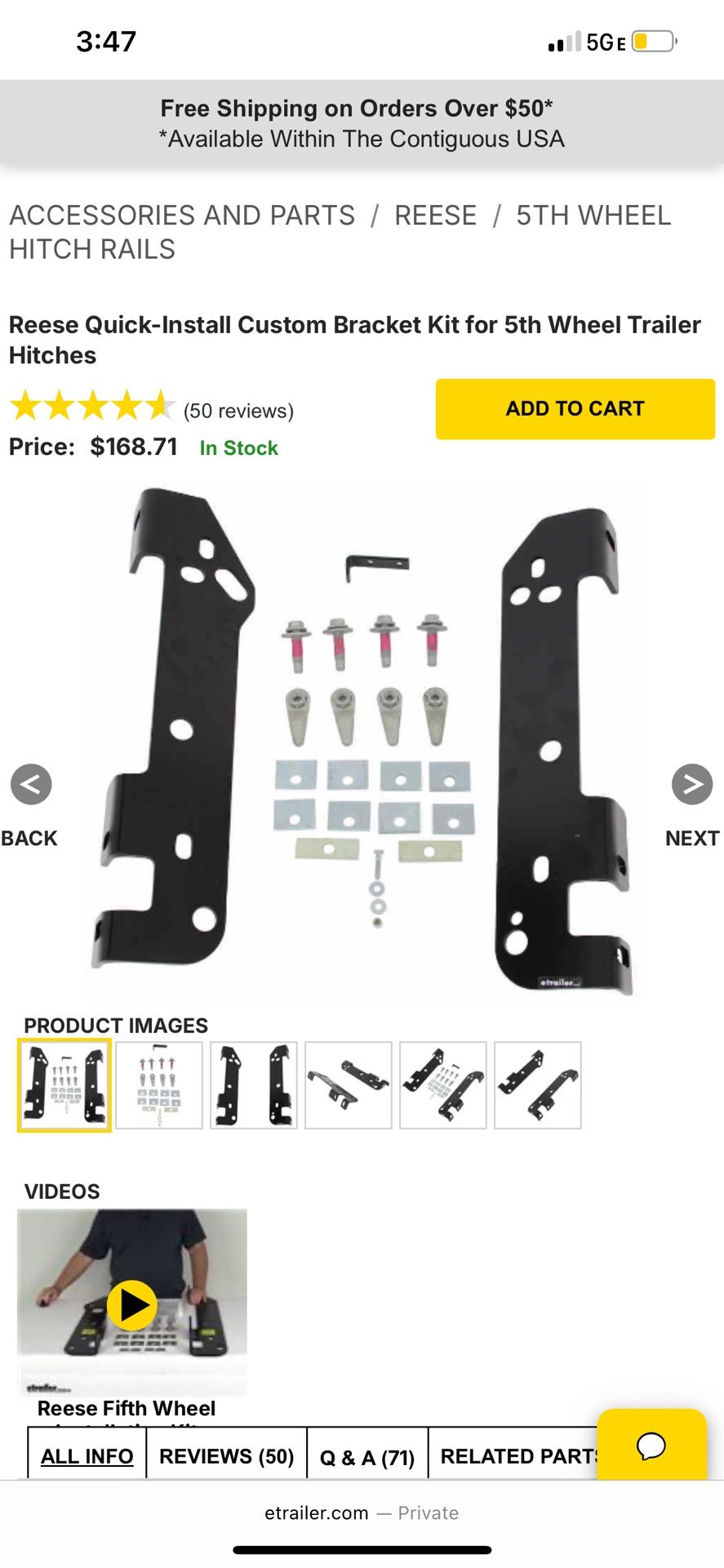 Reese 5th Wheel - Ford F250 F350 Brackets