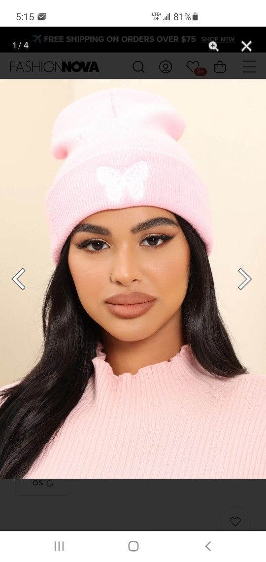Fashion Nova Butterfly Princess Beanie  - Pink, Women 