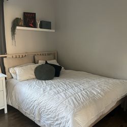 Modern Light Wood Bed Frame (Queen)