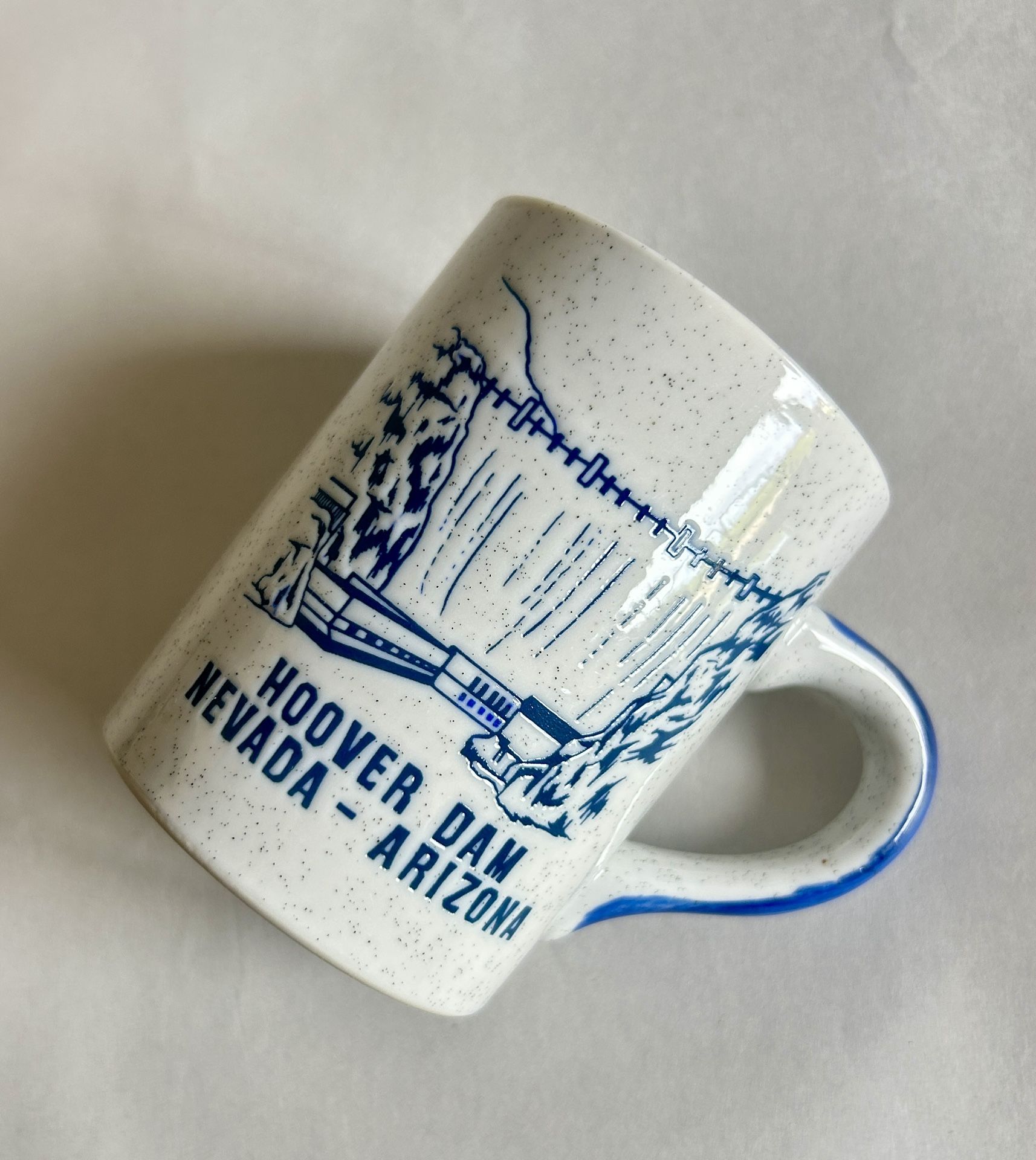 Vintage 8-oz Embossed Hoover Dam Souvenir Mug