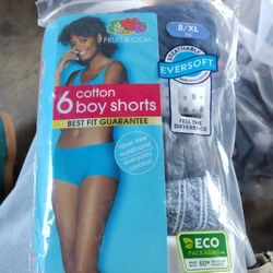 Fruit Of The Loom Size 8/Xl Boy Shorts For Women
