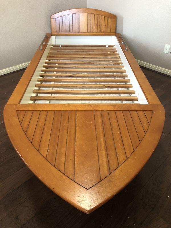 Twin bedroom set Pottery Barn boat bed with dresser, night stand and