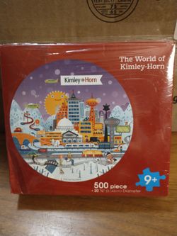 500 piece puzzle "the world of kimley horn" 20.25" diameter age 9+