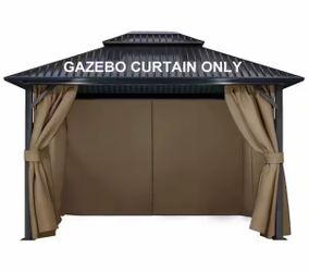 10 ft. x 12 ft. Gazebo Universal Replacement 4-Panel Privacy Curtain Sidewalls