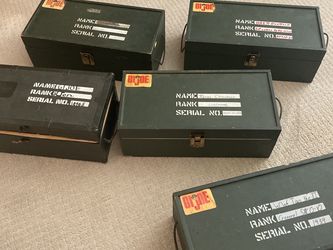 Vintage lot collection 5 GI Joe foot lockers 1960s 70s toy chest g.i. Joes