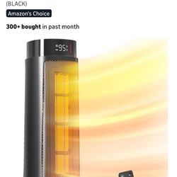 Space Heaters for Indoor Use, 1500W, with Thermostat, 24H Timer, 90° Oscillating, Quiet, Portable, PTC Ceramic, with Remote, Fast Safety Heat for Home